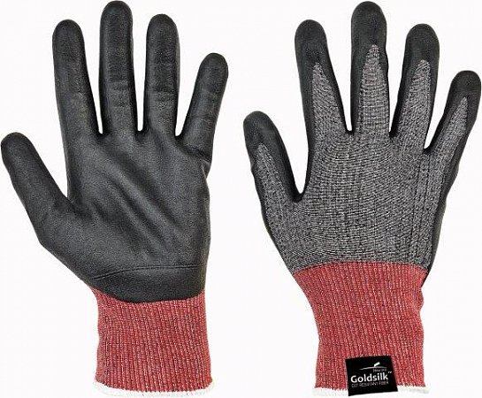 CERVA - PARVA FH protipořezové rukavice černá/šedá - velikost 7